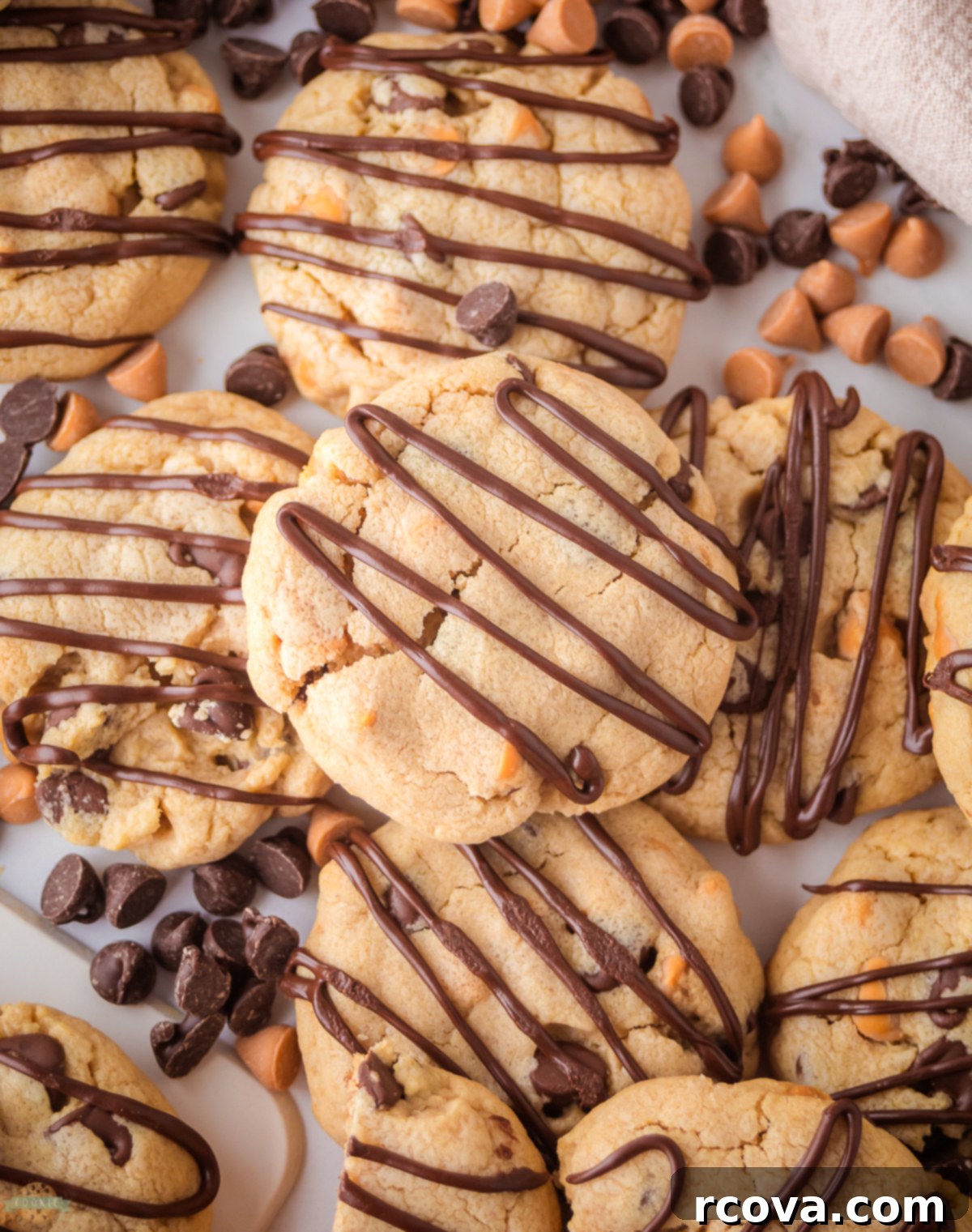 Ultimate No-Bake Scotcheroo Bars 6 Scotcheroo cookies drizzled with melted chocolate