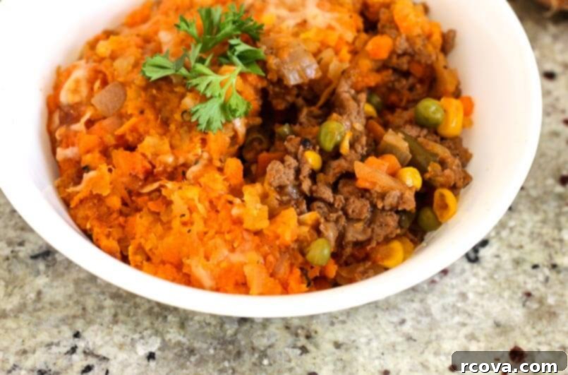 Wholesome Turkey Shepherd's Pie 5 Freshly baked Healthy Turkey Shepherd's Pie with a golden carrot and rutabaga mash topping