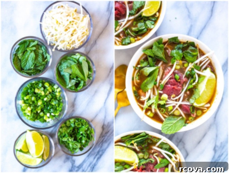 Savory Vietnamese Beef Noodle Bowl 6 Preparation steps for the flavorful beef broth in a pot for an easy pho-inspired soup.