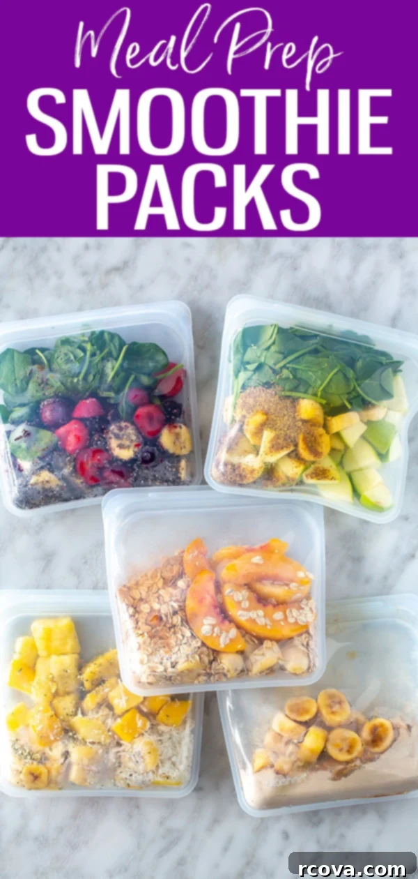 5 Genius Make Ahead Smoothie Packs 15 Stock your freezer with these meal prep smoothie packs! These make-ahead smoothies are the perfect way to start the day. #smoothiepacks #mealprep