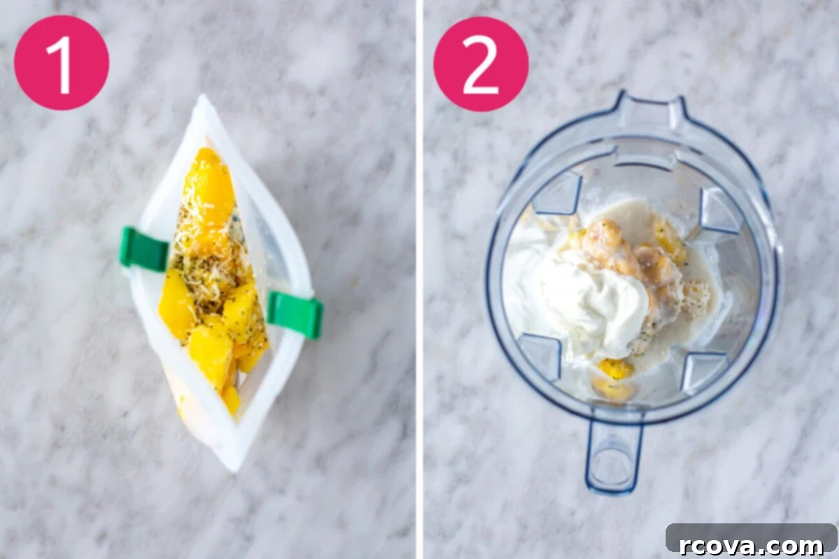 5 Genius Make Ahead Smoothie Packs 5 Steps 1 and 2 for making meal prep smoothie packs: First, meticulously add all pre-portioned ingredients into a durable Ziploc bag. Then, when ready to enjoy, simply empty the contents into a blender, adding Greek yogurt and milk or your preferred liquid.