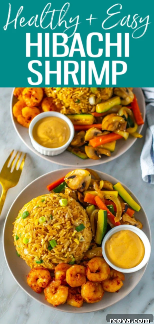 Perfect Benihana Style Hibachi Shrimp 12 This delicious hibachi shrimp is so easy to make at home! It's served with fried rice, mixed vegetables, and a simple yum yum sauce. #hibachishrimp #benihana