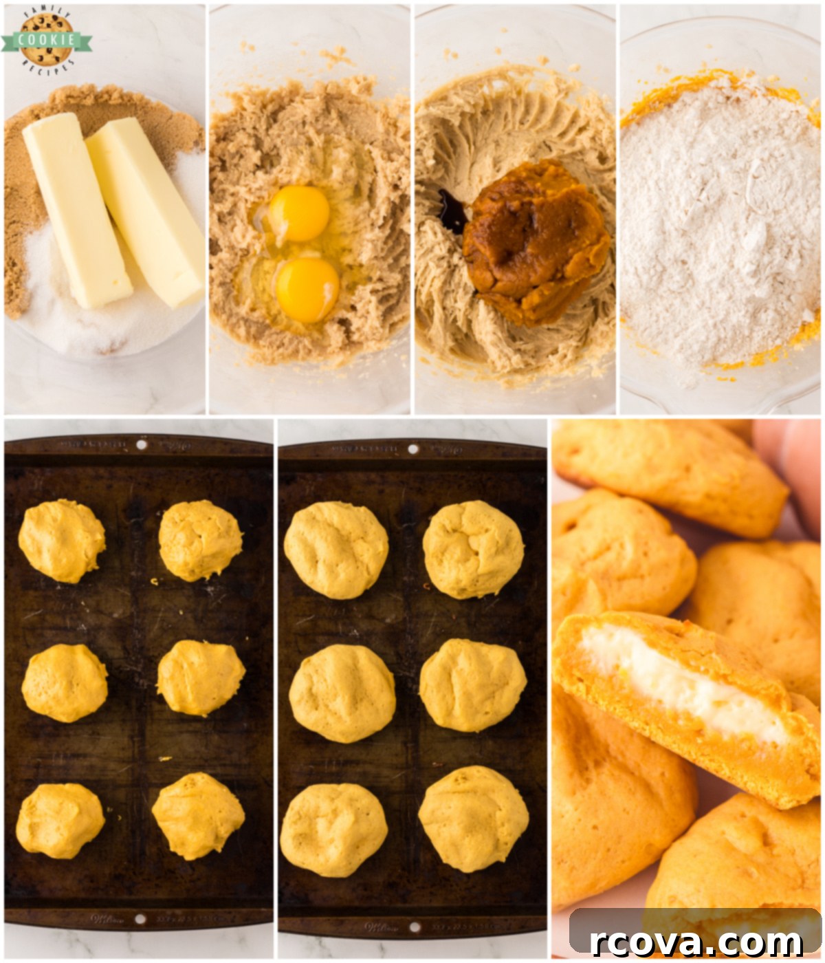 Pumpkin Cookies with a Creamy Cheesecake Core 3 how to make pumpkin cheesecake cookies step by step guide