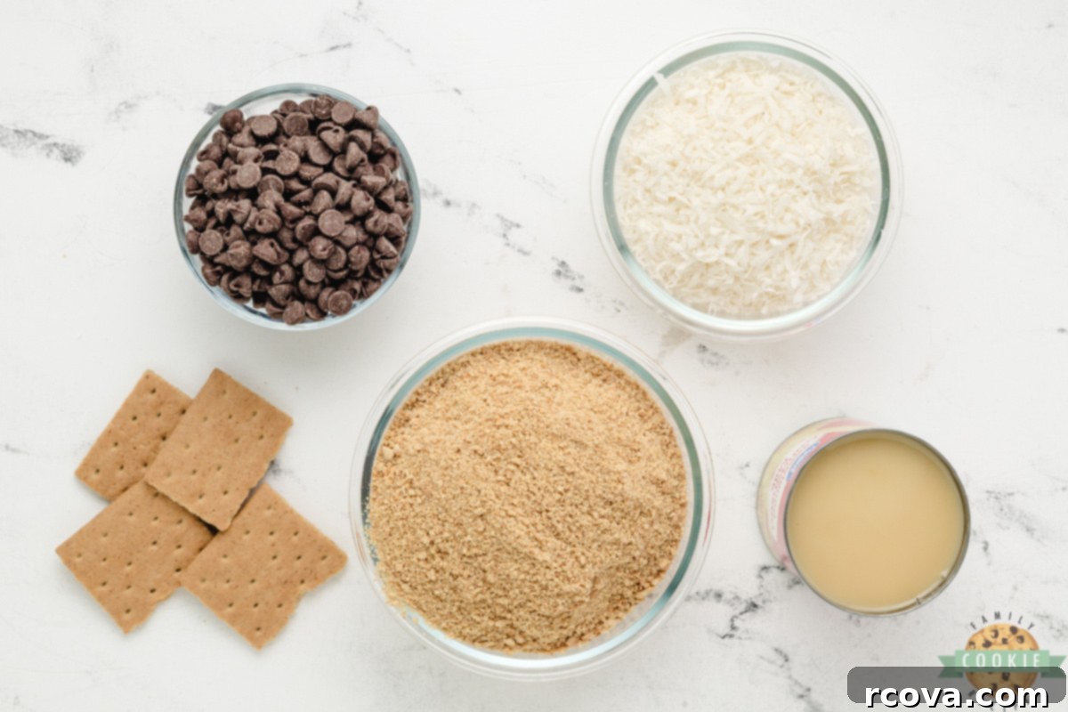 Tropical Graham Coconut Delights 3 Ingredients in Graham Cracker Coconut Cookies.