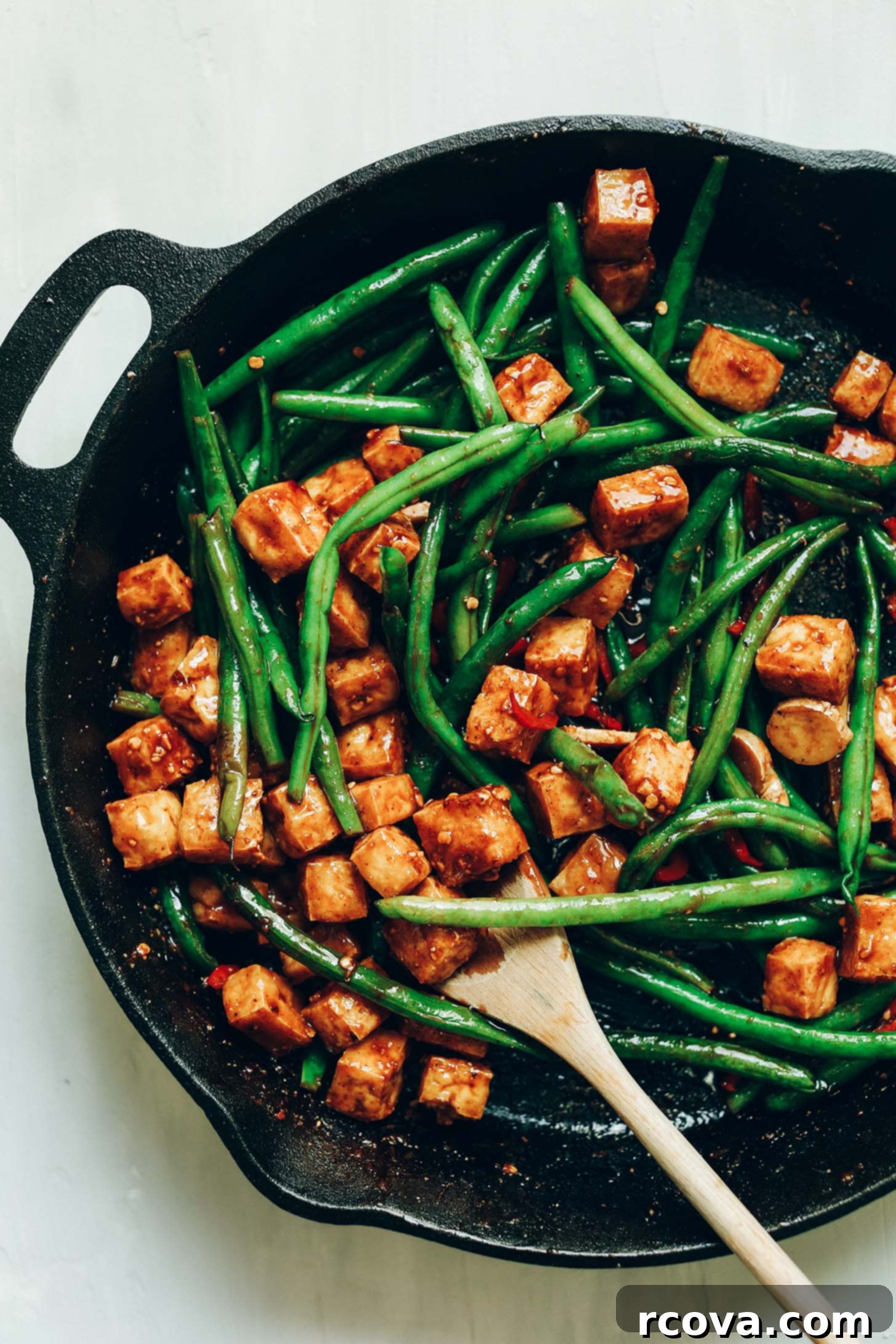 Tofu Transformed: 17 Irresistible Dishes 11 Almond Butter Tofu Stir-Fry with baked tofu and rich sauce.