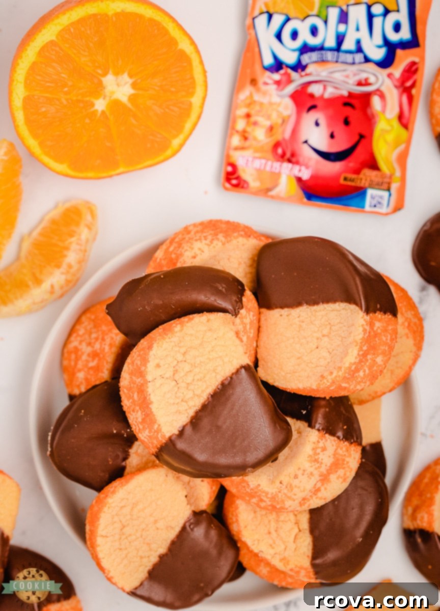 Zesty Chocolate Orange Cookies 3 orange slice cookies dipped in chocolate