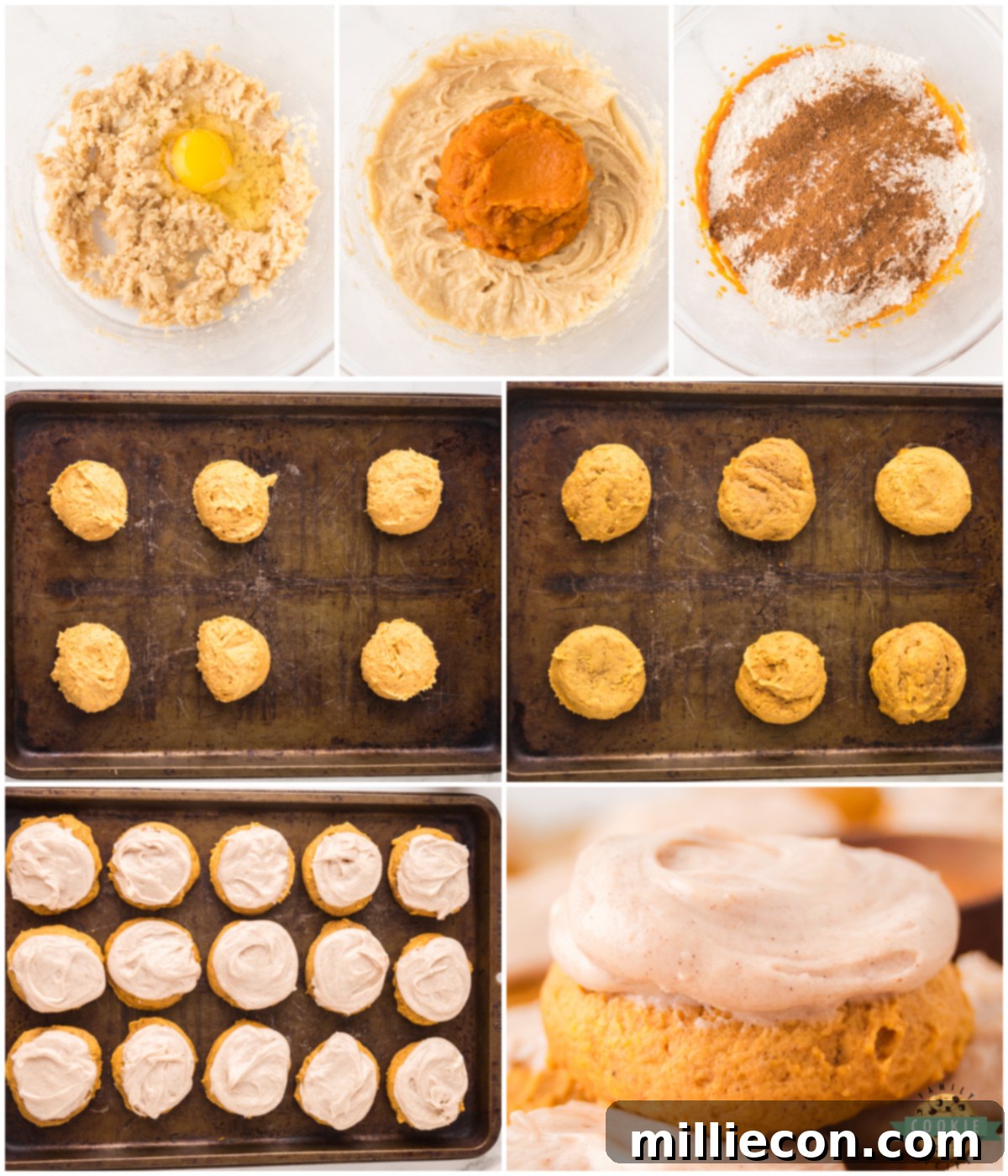 Cream Cheese Frosted Pumpkin Cookies 3 how to make spiced cream cheese frosted pumpkin cookies