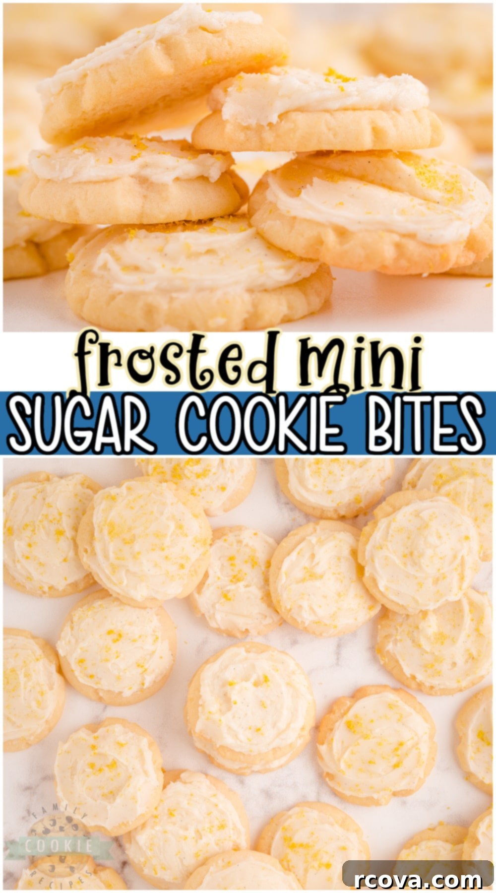 Sugar Cookie Morsels 12 A beautifully arranged platter of Frosted Mini Sugar Cookie Bites
