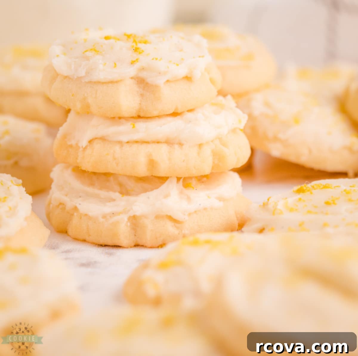 Sugar Cookie Morsels 6 Baked mini sugar cookies cooling on a wire rack