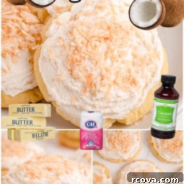 Tropical Coconut Cookies 7 Beautifully frosted coconut sugar cookies