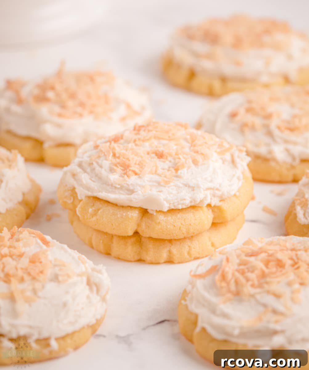 Tropical Coconut Cookies 8 Large batch of frosted coconut sugar cookies