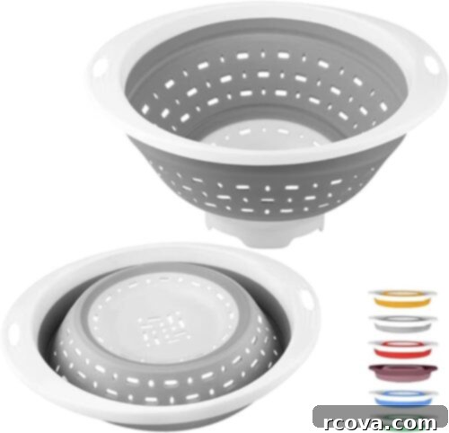 Ultimate Kitchen Setup 13 A collapsible colander, ideal for washing produce and straining pasta in small kitchens.