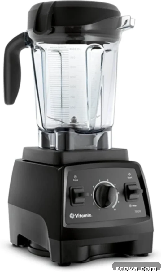 Ultimate Kitchen Setup 27 A powerful Vitamix blender, excellent for smoothies, sauces, and soups.