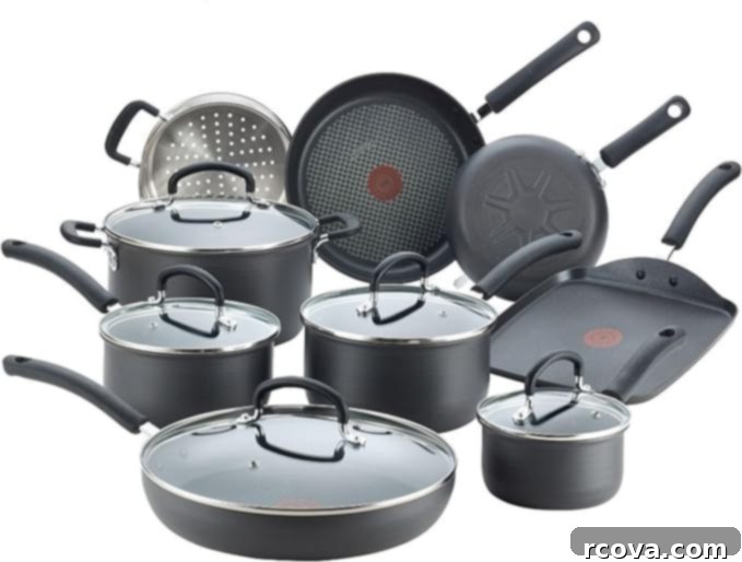 Ultimate Kitchen Setup 8 A comprehensive cookware set, including various pots and pans for diverse cooking needs.