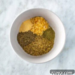 Effortless Greek Spice Blend 4 Bowl of spices making up the homemade Greek seasoning