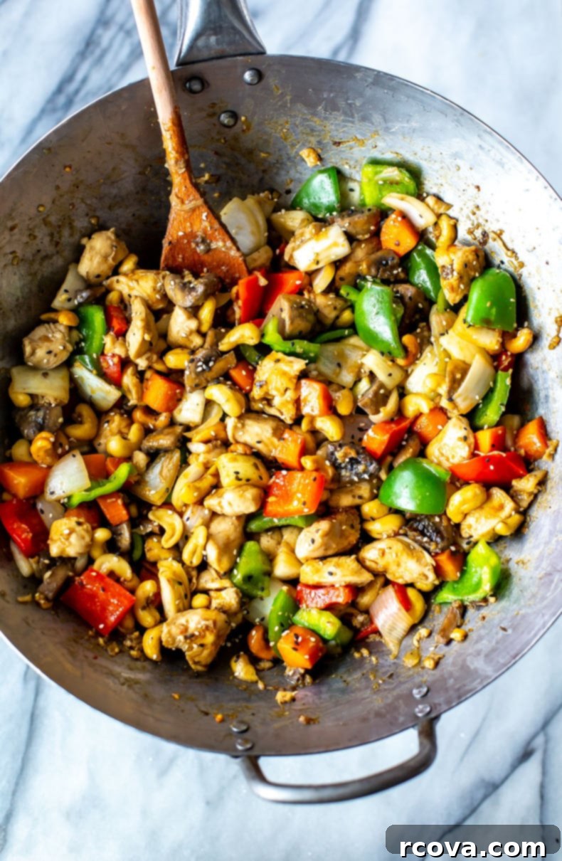 35+ Healthy and Easy Recipes Under 500 Calories 36 A vibrant Cashew Chicken Stir Fry, brimming with tender chicken, crisp vegetables, and crunchy cashews, a healthier alternative to takeout.