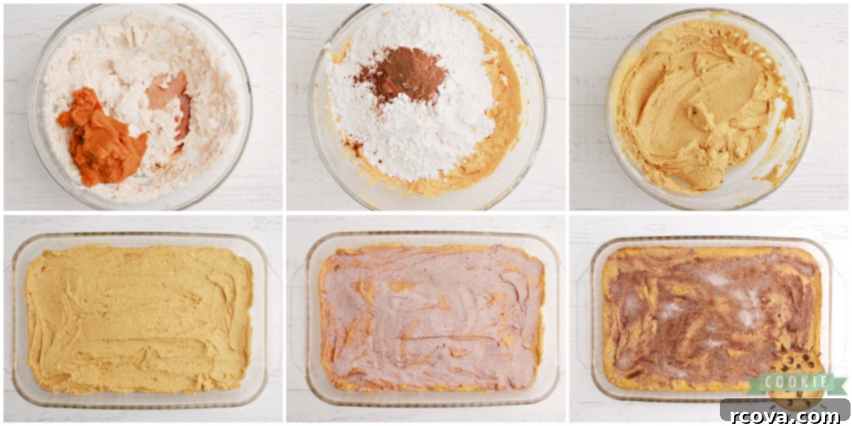 Irresistible Pumpkin Snickerdoodle Bars 4 Step by step instructions on how to make Pumpkin Snickerdoodle Cookie Bars.