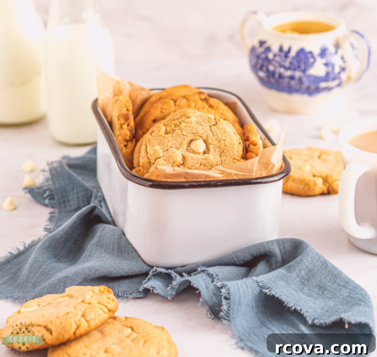 Spiced White Chocolate Crunch Cookies 3 Delicious white chocolate cinnamon cookies with browned butter