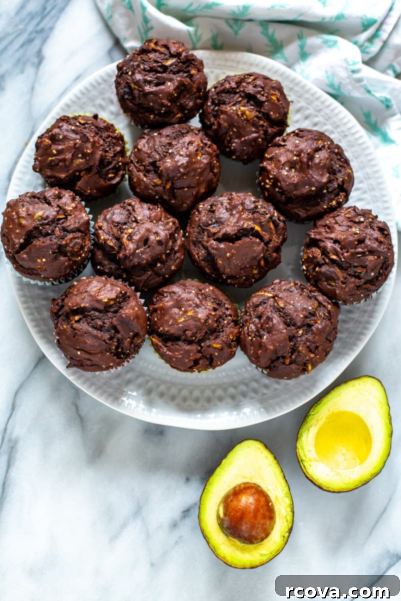Guilt-Free Double Chocolate Zucchini Muffins 2 Healthy Double Chocolate Zucchini Muffins with Avocado