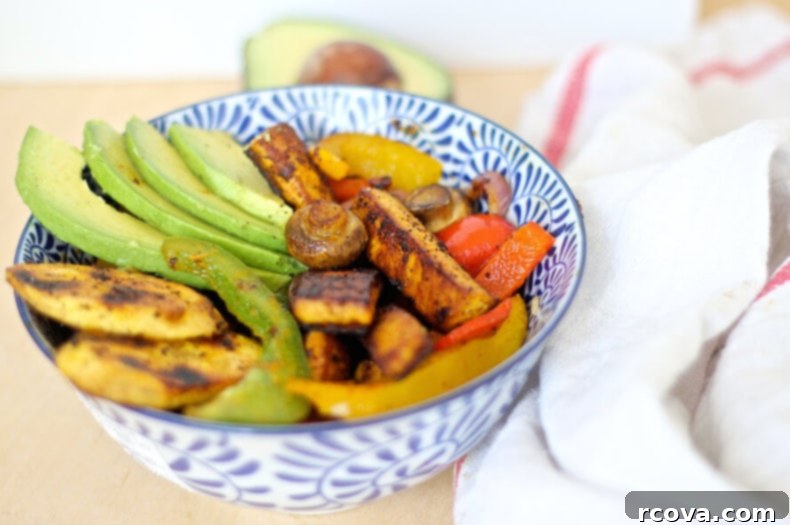 Tropical BBQ Tofu Power Bowl 6 Caribbean BBQ Tofu Vegetable Bowl-1