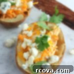 Effortless Make-Ahead Buffalo Chicken Potato Skins 3 Buffalo Chicken Potato Skins recipe card image
