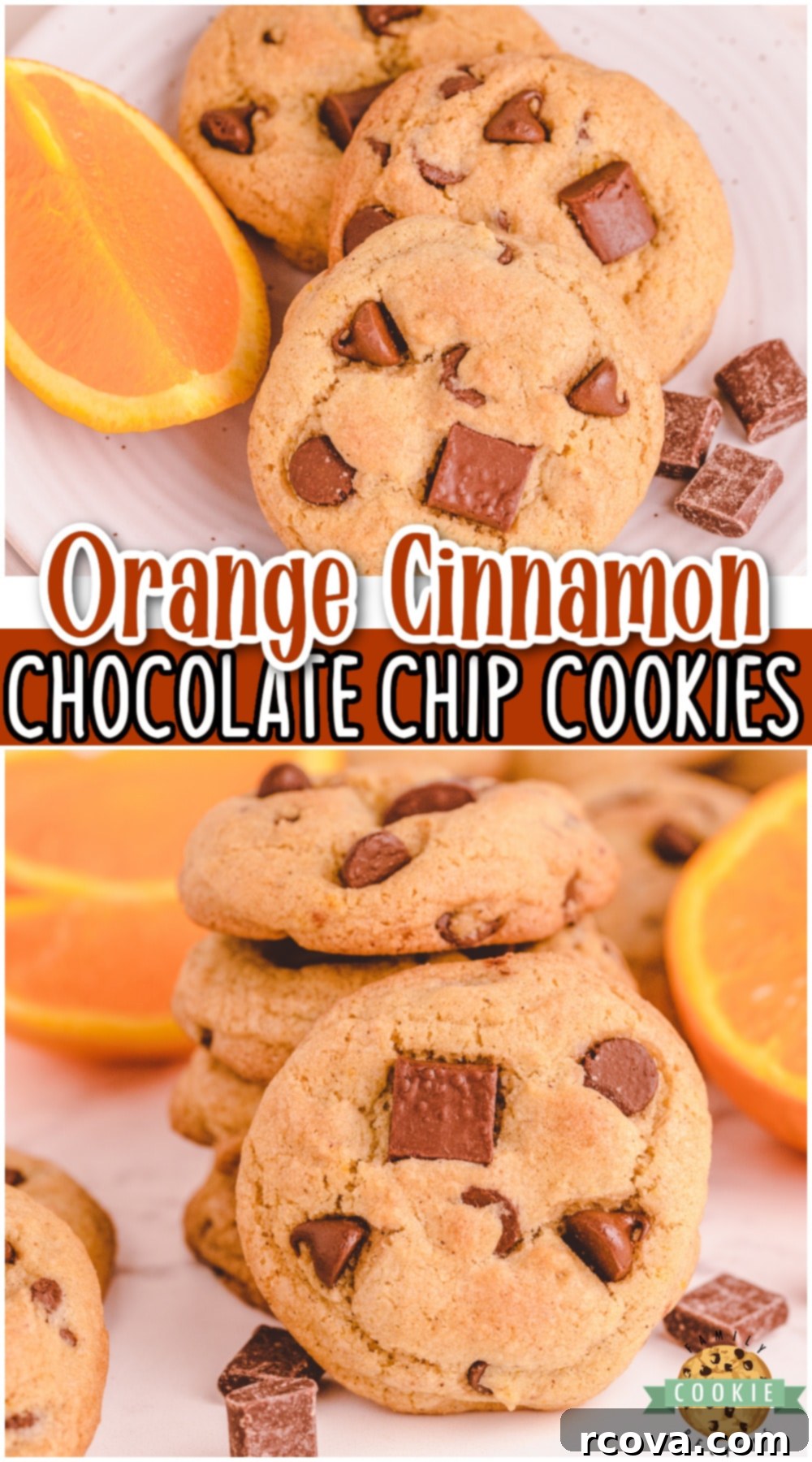 Spiced Citrus Chocolate Chip Cookies 10 A perfect Pinterest-ready image of Orange Cinnamon Chocolate Chip Cookies, highlighting their delicious texture and ingredients.
