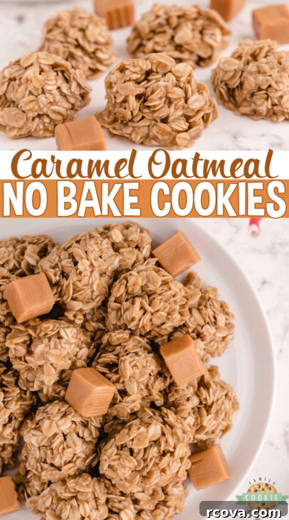 Dreamy Caramel Oat No Bake Bites 11 A handful of delicious Caramel Oatmeal No Bake Cookies presented in a small bowl, ready for a quick snack.