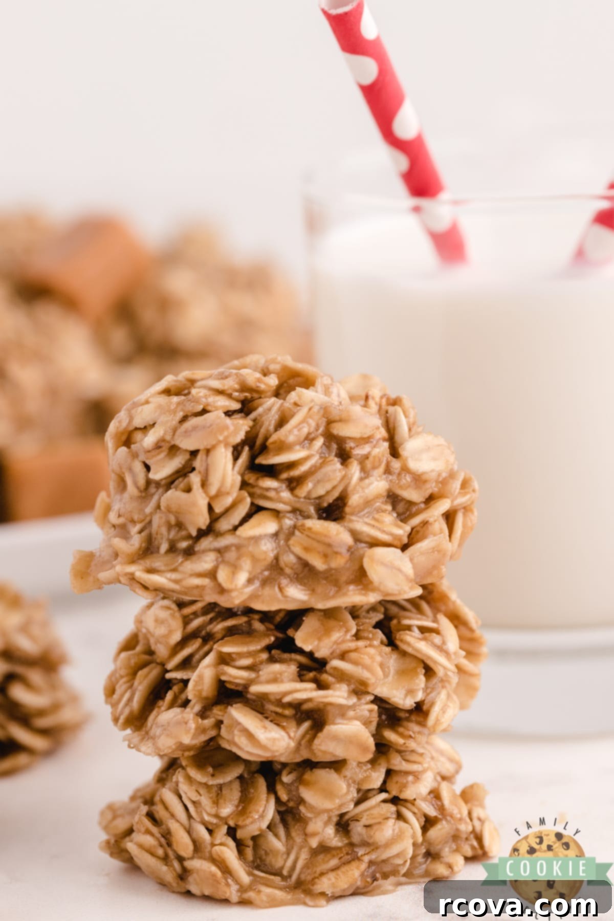 Dreamy Caramel Oat No Bake Bites 8 A large batch of Caramel Oatmeal No Bake Cookies arranged neatly on a platter, ready for serving.