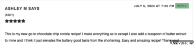 Decadent Chocolate Chip Delight 4 Another glowing customer review for the chocolate chip cookies.