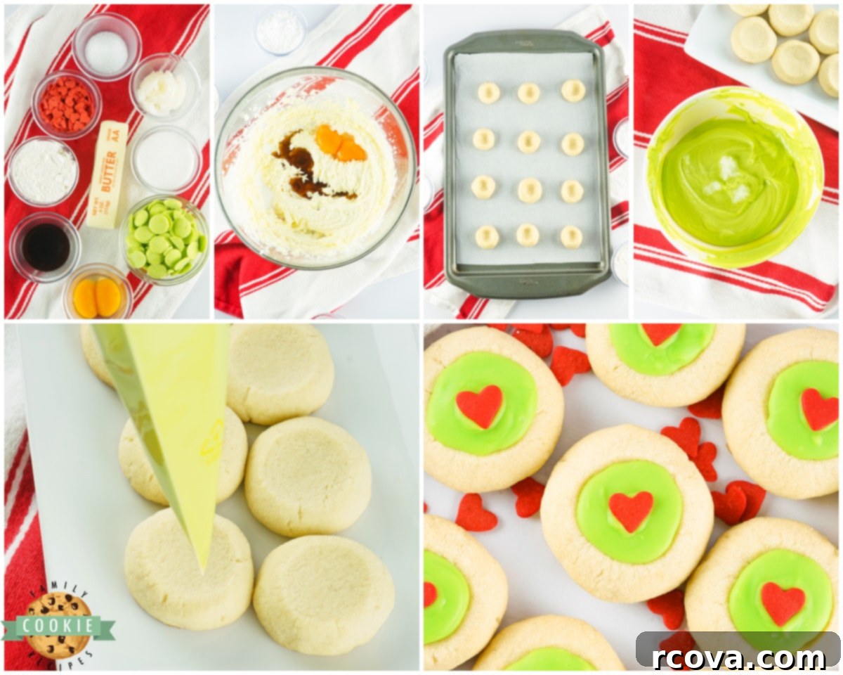 The Grinch's Thumbprint Delights 4 How to Make Grinch Thumbprint cookies