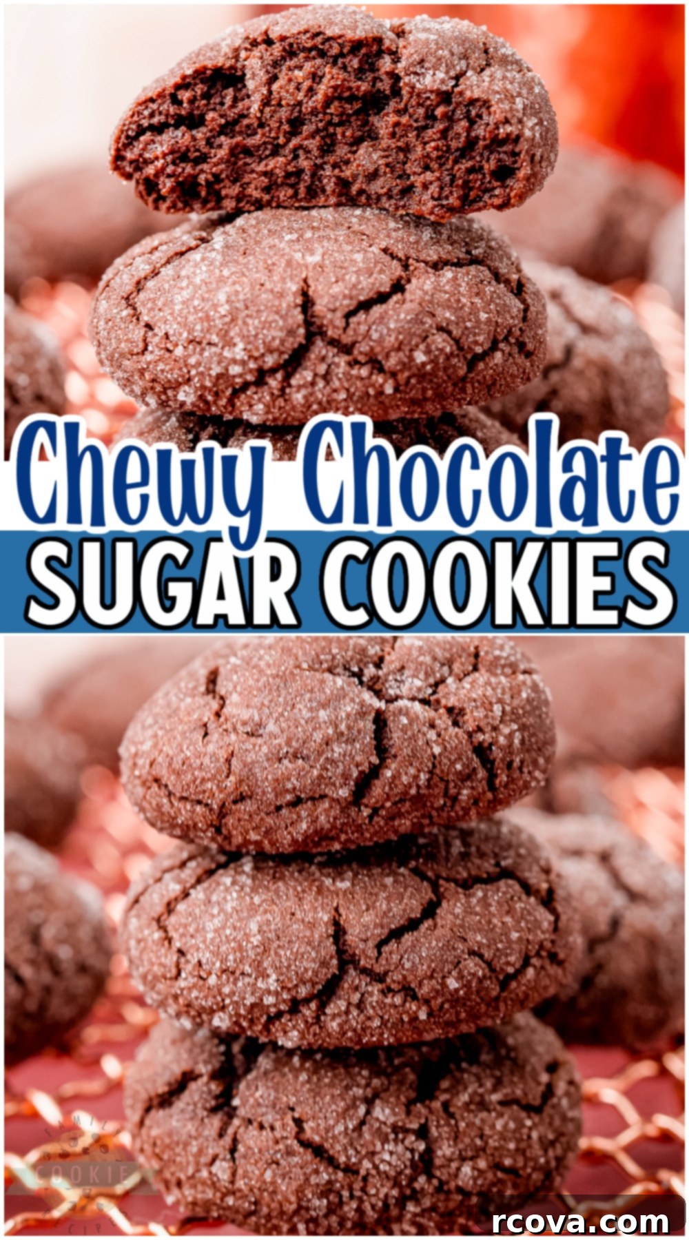 Decadent Chocolate Sugar Cookies 11 Dark Chocolate Sugar Cookies - Pinterest Pin