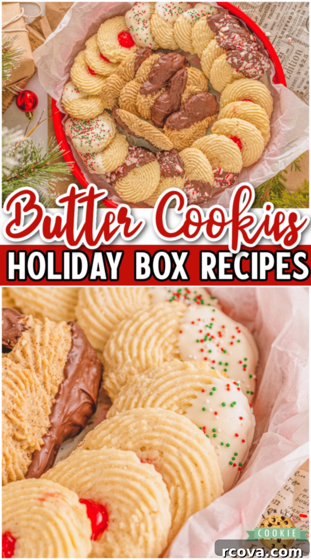 Homemade Butter Cookie Box Recipes 11 Homemade Butter Cookie Box complete with a basic butter cookie recipe and 4 delicious variations! Tender, buttery cookies in a lovely festive box perfect for holiday gifts!