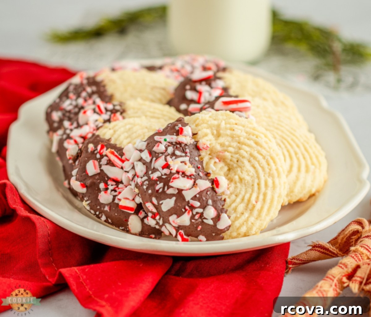Minty Butter Cookie Bliss 7 Chocolate-dipped Peppermint Butter Cookies