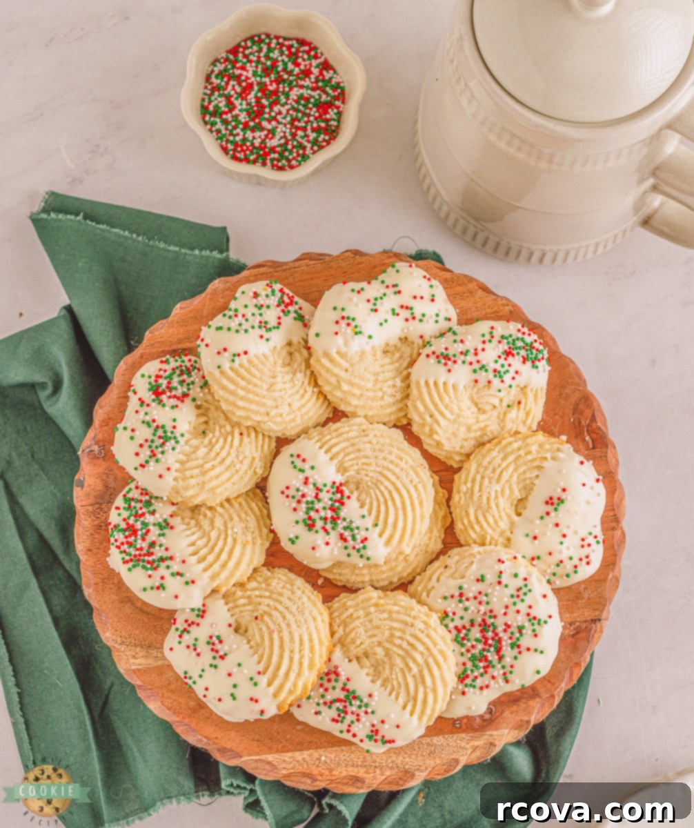 White Chocolate Buttery Delights 9 Close-up of baked butter cookies