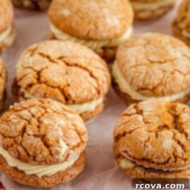 Spiced Gingerbread Cream Sandwiches 6 Gingerbread Sandwich Cookies with cream cheese filling on a festive plate