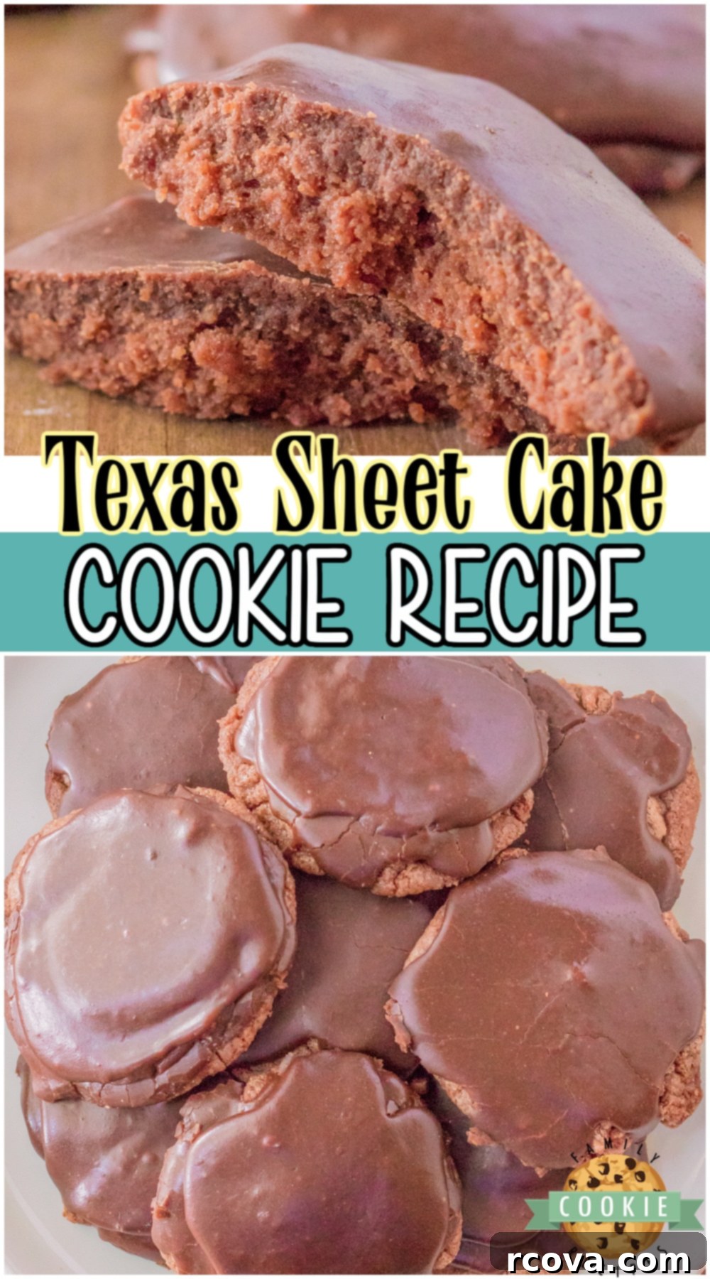 Texas Sheet Cake in Cookie Form 11 Texas sheet cake cookies are a twist on the classic chocolate cake, in cookie form! Buttery rich chocolate cookie with the iconic icing that everyone loves!