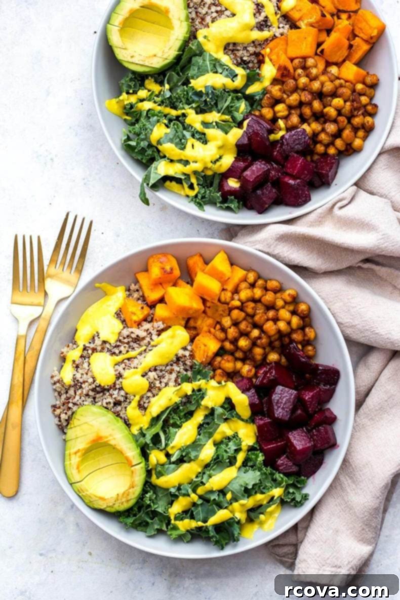 Over 20 Healthy Grain Bowl Recipes for Stress-Free Meal Prep 16 Sheet Pan Buddha Bowls with Turmeric Tahini Dressing, an easy vegan lunch.