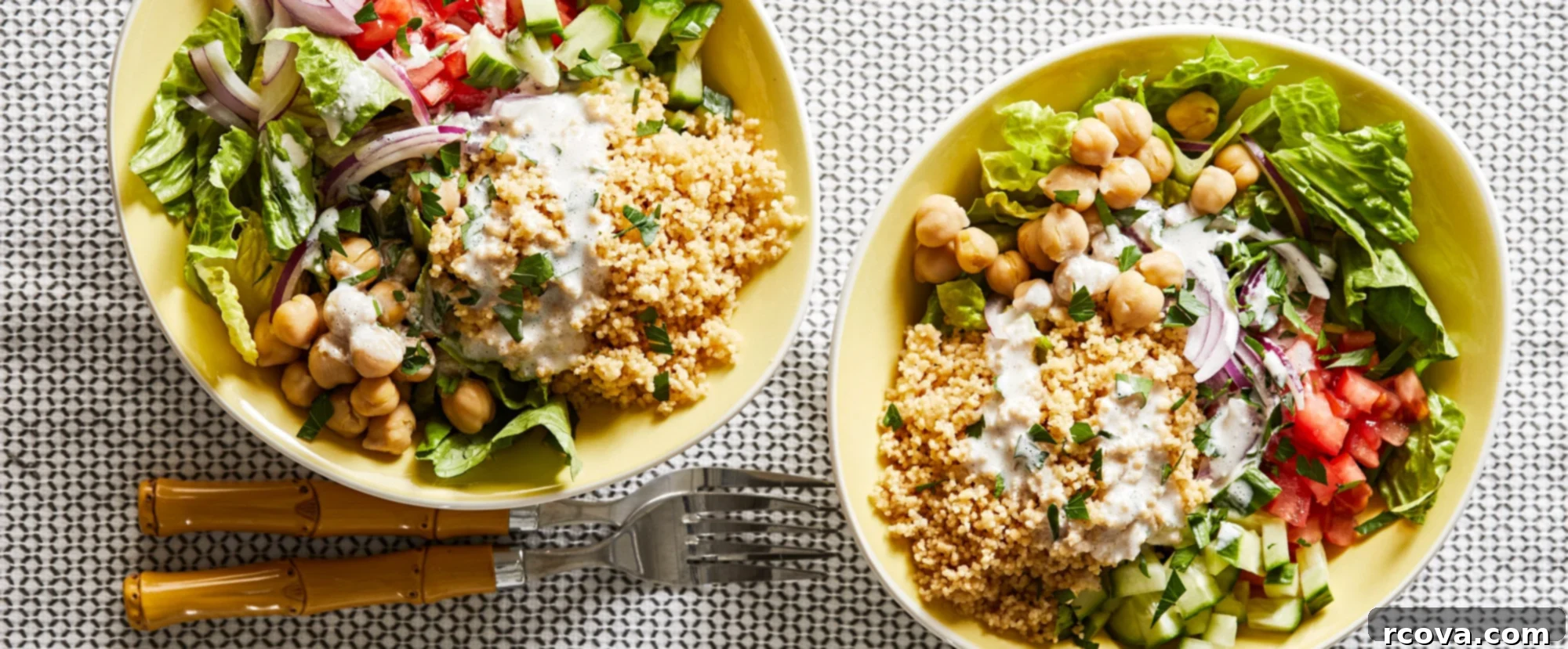 Over 20 Healthy Grain Bowl Recipes for Stress-Free Meal Prep 25 Couscous Bowls via Forks Over Knives, a satisfying plant-based meal.
