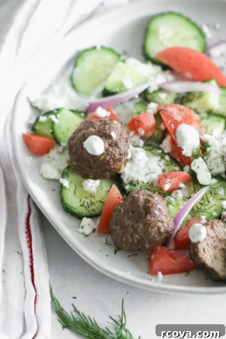 Mediterranean Baked Gyro Meatballs with Bright Lemon Rice 2 Baked Gyro Meatballs