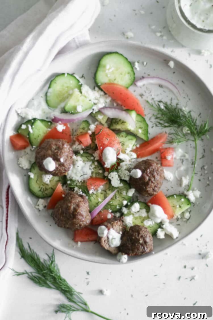 Mediterranean Baked Gyro Meatballs with Bright Lemon Rice 3 Baked Gyro Meatballs