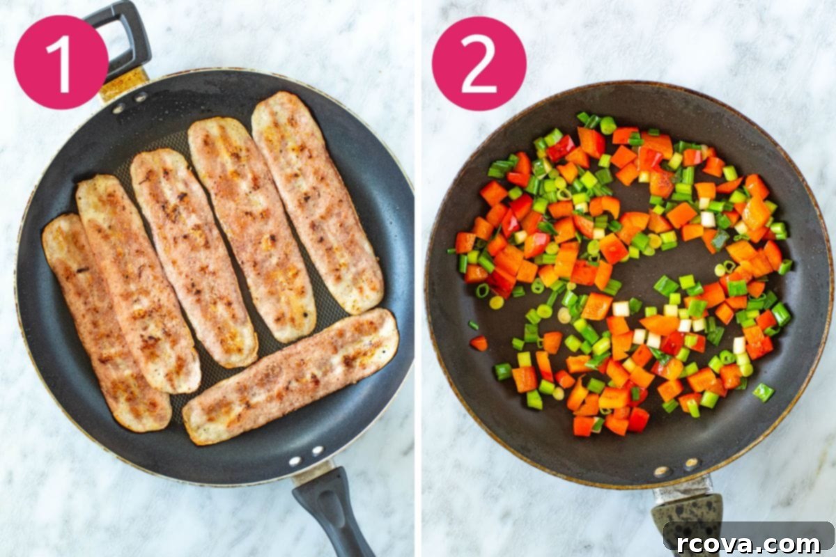 Mastering the Taco Bell Breakfast Crunchwrap at Home 5 Steps 1 and 2 for making a breakfast crunchwrap