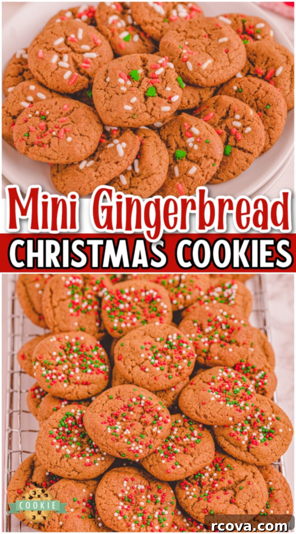Bite-Sized Gingerbread Cookies 11 Mini gingerbread cookies made from scratch & ready for your Christmas party! Perfect 2-bite cookies made easy without scooping any cookie dough. Easy method yields over 6 dozen cookies baked in record time!