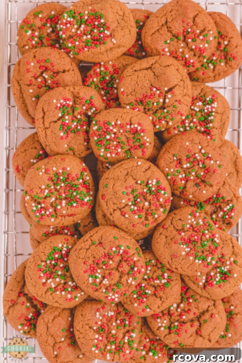 Bite-Sized Gingerbread Cookies 6 Dough pressed into a pan with sprinkles
