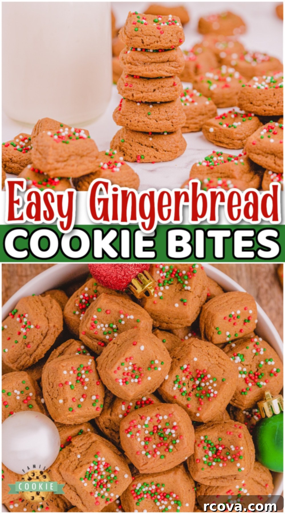 Festive Gingerbread Morsels 11 Christmas gingerbread cookie bites are a fun twist on a classic! Simple one-bite cookies are everything you love about gingerbread, only EASY. Perfect holiday cookies for your next Christmas party!