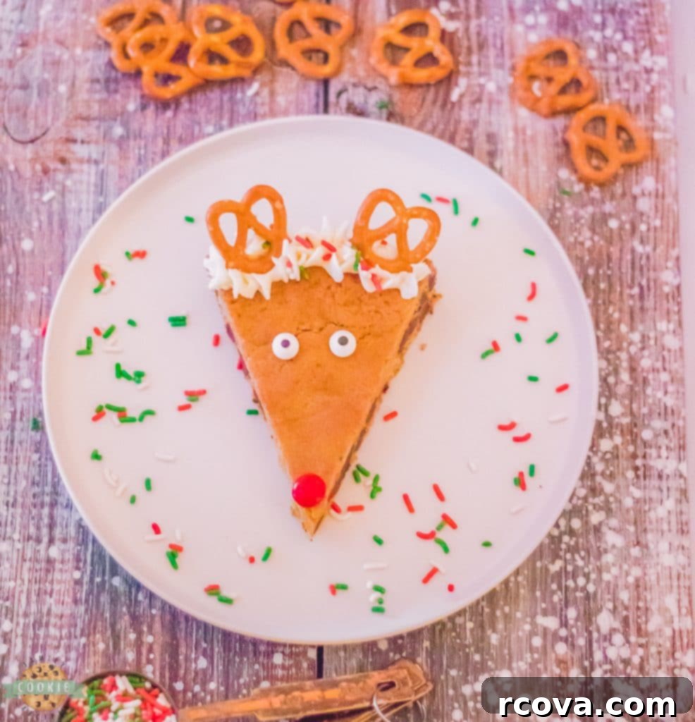 Festive Reindeer Cookie Cake 8 Christmas Reindeer Cookie Cake