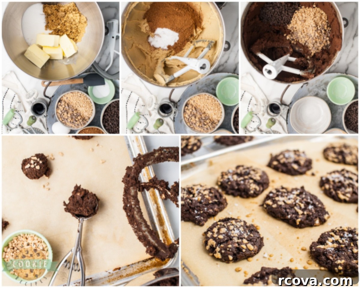 Gourmet Chocolate Toffee Jewels 4 Ingredients laid out for making loaded chocolate toffee cookies