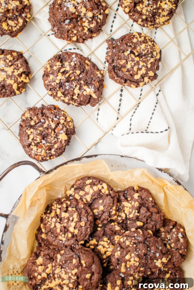 Gourmet Chocolate Toffee Jewels 8 Freshly baked chocolate toffee cookies ready for serving