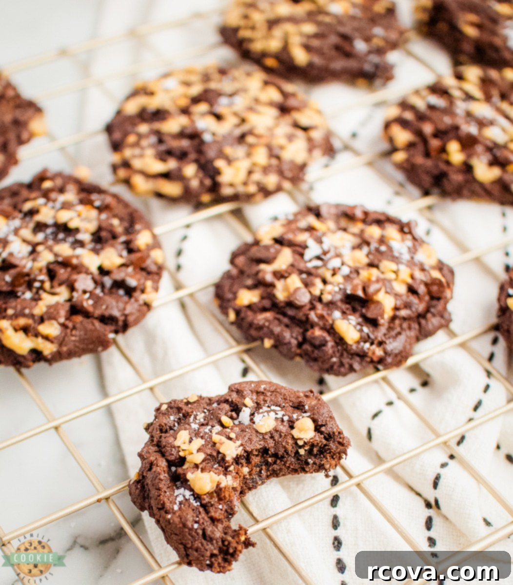 Gourmet Chocolate Toffee Jewels 9 A plate of loaded chocolate toffee cookies ready to be enjoyed