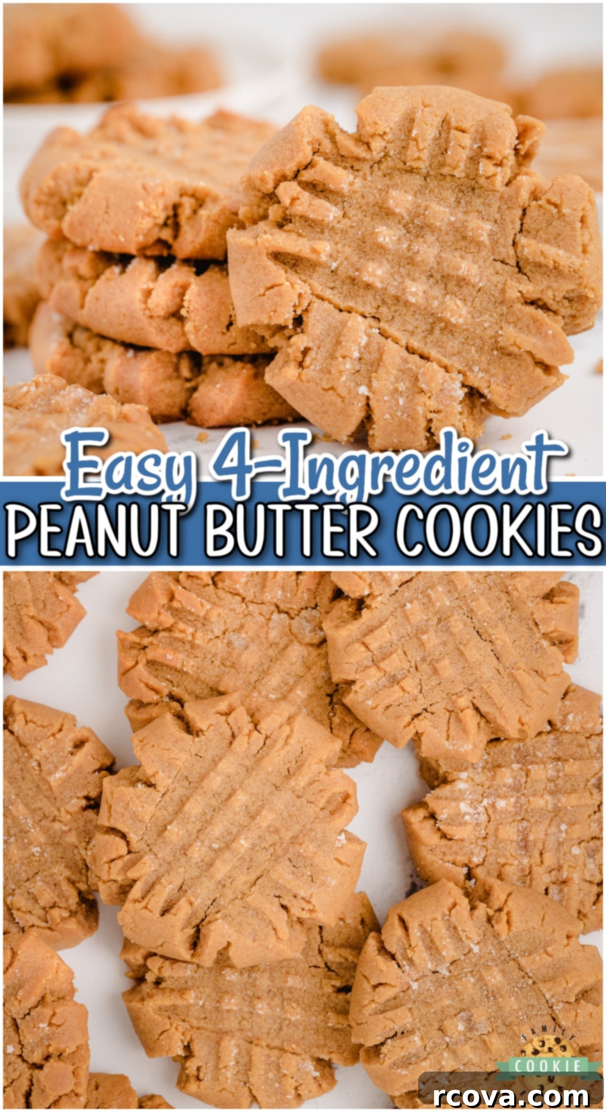 Effortless Peanut Butter Cookies 14 Easy Peanut Butter Cookies made with just a handful of ingredients and no flour! Chewy peanut butter cookie recipe made in minutes & perfect for peanut butter lovers!