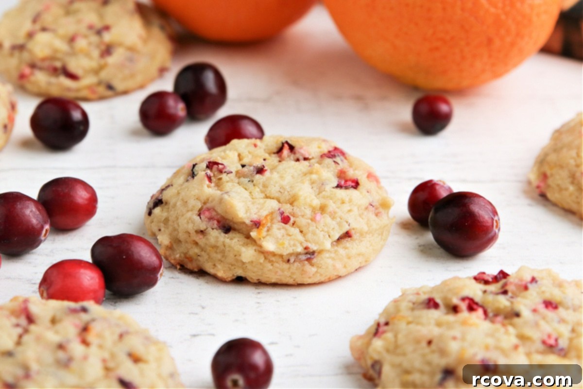 Ruby Orange Sunshine Bites 3 Cranberry Orange cookies made with orange extract and fresh cranberries